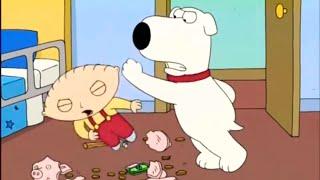 Brian punches Stewie in the face