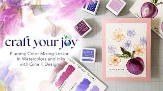 Live Replay: Plummy Color Mixing in Watercolors and Inks with Gina K Designs