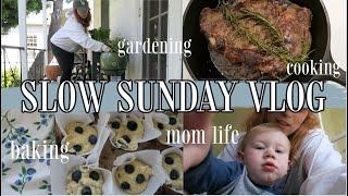 SLOW SUNDAY VLOG | being a mom + amateur gardening + baking & cooking