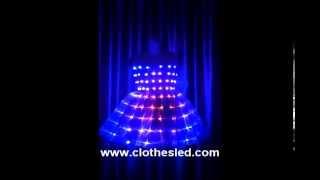 Optic Fiber&LED Light Costumes/Blue Princess Prom kids led light dress fashionable led clothing