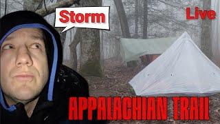 CoachBill315 is live! CAUGHT IN A STORM Appalachian Trail #Backpacking #storm #hiking #camping