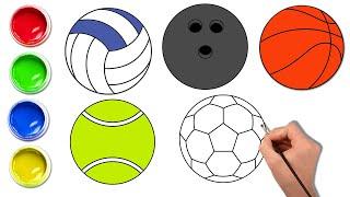 ️How to Draw Sports Balls | Easy Step-by-Step Drawings for Kids Chiki Doodle