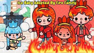 Ice Baby Adopted By Fire Family  Toca Family | Sad Story | Toca Life World | Toca Boca