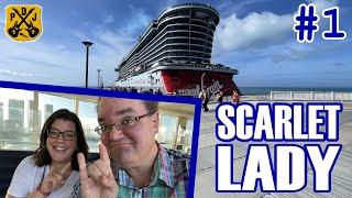 Scarlet Lady Pt.1 - Embarkation, Sea Terrace Tour, Sailaway Party, The Wake Steakhouse, Pajama Party