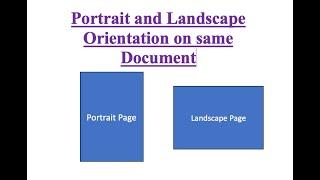 Landscape and Portrait orientation on same document