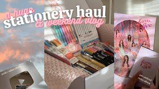 weekend vlog // stationery haul • twice pre-order album • hotpot • unboxing silver play button ️