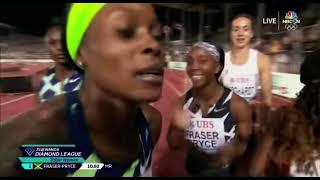 Shelly Ann Fraser Pryce beats Elaine thompson herah at women’s 100m Lausanne diamond league 2021