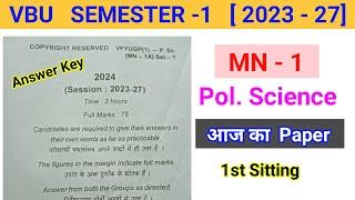 Semester 1 MN 1 Set 1 Answer Key l sem 1 mn 1 political science 1st sitting answer key l minor pol