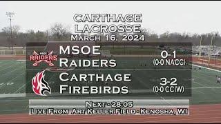 Carthage Women's Lacrosse vs. MSOE 2024_3_16
