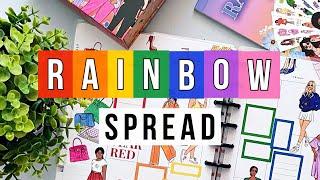 Rainbow Spread! Happy Planner Plan With Me & Flip Through of Rongrong Stickers, Tapes & Accessories!