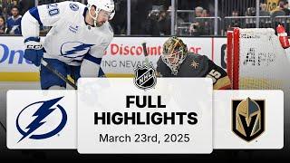 NHL Highlights | Lightning vs. Golden Knights | March 23, 2025