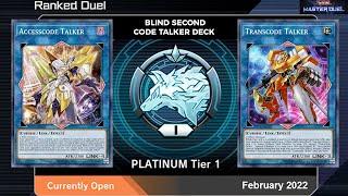 Master Duel Platinum 1 Rank Blind Second Code Talker/Cyberse Deck (Feb 2022)