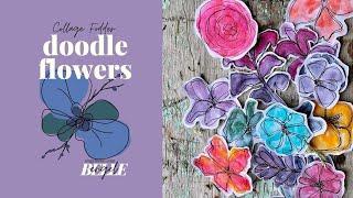 How to paint and draw Doodle Flowers with Watercolour Paint.