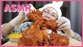 섬소녀KFC양념치킨 ASMR FRIED CHICKEN 양념치킨 먹방 (EATING SOUNDS) NO TALKING MUKBANG