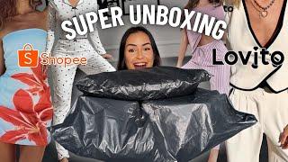 SUPER UNBOXING DE ROUPAS DA SHOPEE | Achei muita roupa bonita na Shopee LOVITO!!