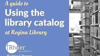 Using the Library Catalog at Regina Library