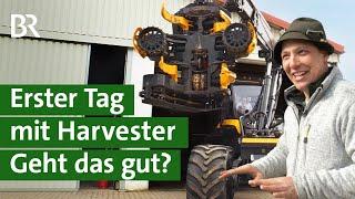 Nagelneuer Harvester im Einsatz: zum ersten Mal damit Bäume fällen, Agrartechnik | Unser Land | BR