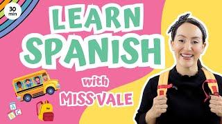 First day of School: Wheels on the Bus Song, Shapes, and Much More! All in Spanish with Miss Vale