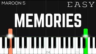 Memories - Maroon 5 | EASY Piano Tutorial