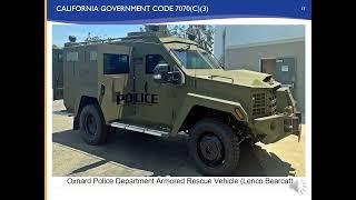 City Council   7 2 2024   Agenda Item L1   Police Department 2023 Military Equipment Use Report