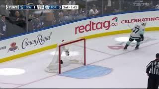 Auston Matthews Bank Shot Empty Net Goal Against Seattle in Toronto's 4-1 Win