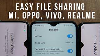 Easy Sharing of files among Xiaomi, Realme, Vivo, OPPO phones without any app - Only needs Wi-Fi