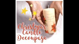 Christmas Candle Decoupage