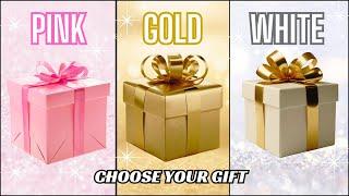 Choose Your Gift3 Gift Box Challenge Pink, Gold or White #chooseyourgift #pickonekickone #quiz