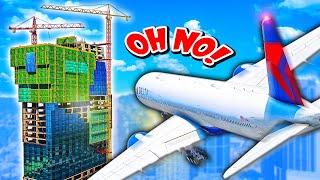 Airplane CRASHES into Skyscraper Construction Site! (GTA 5)