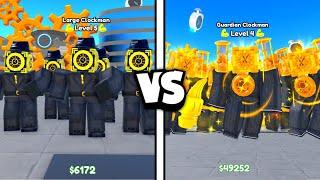 LARGE CLOCKMAN vs GUARDIAN CLOCKMAN!  | Toilet Tower Defense Roblox