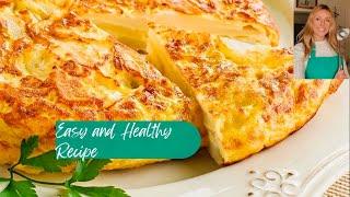 The most delicious recipe of potatoes and eggs!A simple recipe!Spanish omelette!