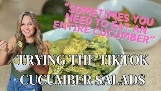 Trying two VIRAL TikTok Cucumber Salads