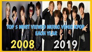 TOP 5 MOST VIEWED MUSIC VIDEO KPOP EACH YEAR ( 2008  -  2019 )