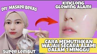 DIY MASKER BERAS | CARA CEPAT MEMUTIHKAN WAJAH SECARA ALAMI PERMANEN