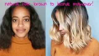 Brown to blonde balayage on natural hair