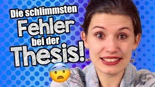 Bachelorarbeit - Die 5 SCHLIMMSTEN Fehler!  #Studium