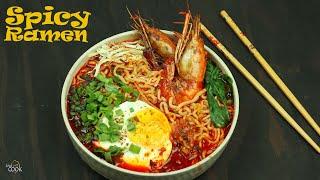 ঝাল ঝাল রামেন  । Spicy Korean Ramen Recipe in Bangla ️️️