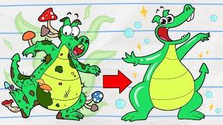 Dirty Dragon Bath Time | (NEW) Boy & Dragon | Cartoons For Kids | Wildbrain Toons