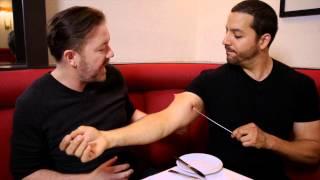Ricky Gervais Sees Pierced Arm: Real or Magic | David Blaine