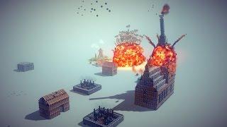 Besiege - Trying to bomb the (evil) church