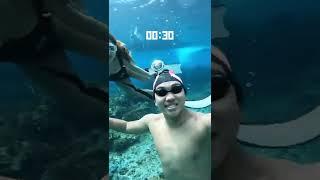 CHALLENGE TAHAN NAFAS MENYELAM DI LAUT! Kuat Berapa Detik? 