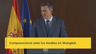 Pedro Sánchez comparece ante los medios en el clúster industrial y tecnológico de Kunshan