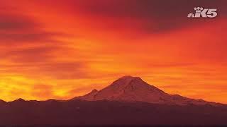Fire in the sky sunrise over Western Washington