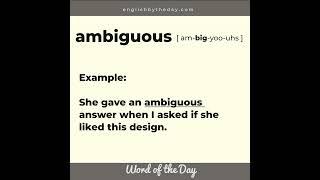 Word of the Day: Ambiguous