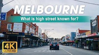 What is High Street known for? Drive-through Glen Iris to Glen Waverley | Melbourne, Australia | 4K