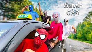 Bros SpiderMan vs Super CAR Taxi ( Comedy by Life Hero )