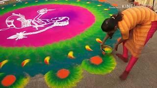 time laps rangoli (रांगोली )for womens day special