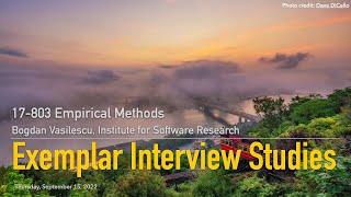 Methods L06 - Interview Exemplar Papers [CMU 17803 Empirical Methods - Fall 2022]