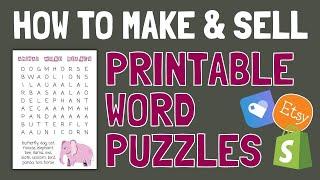 How to Make & Sell Printable Word Search Puzzles on Etsy (or Shopify / PayHip)