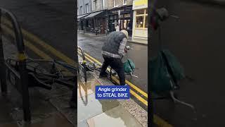 Bike thief steals a bike in SECONDS with an angle grinder in East London